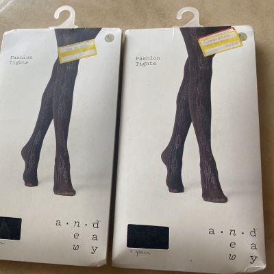 A NEW DAY WOMEN ELEGANT BEAUTIFUL SEXY FASHION TIGHTS LOT 2 BLACK COLOR SIZE M/L