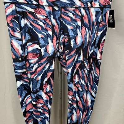 NWT $35  ID Ideology Brushstroke Painterly Black Print 7/8 Leggings Plus Sz 2X