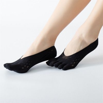 Fashion Thin Sock Slippers Women invisible Silicone Anti-skid Five Finger So W