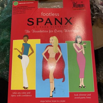 Spanx by Sara Blakely Footless Bodyshaping Nude Size C , Super Shaping Sheers