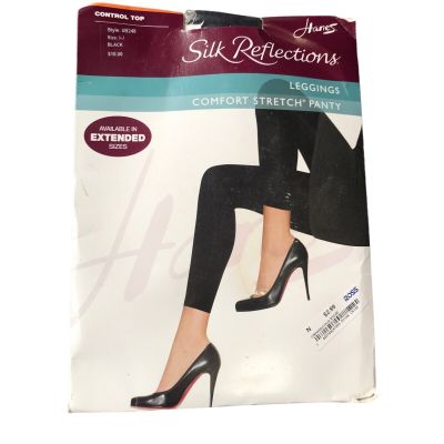 Hanes Silk Reflections Black Leggings Style 0B248 Size I-J 2010