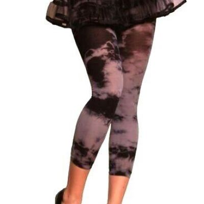 1170 Gray Tie Dye Seamless Workout Leggings Spandex Sexy Pants Rave OS S M L