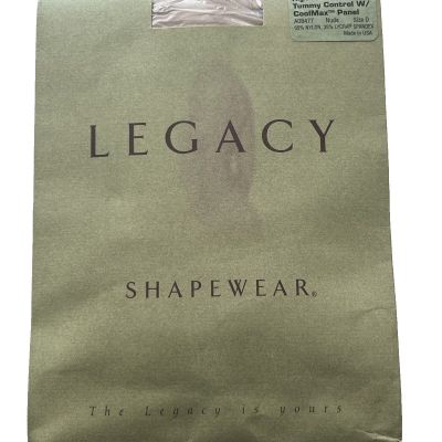 NEW LEGACY SHAPEWEAR HIGH WAISTED COOLMAX TIGHTS PANTYHOSE NUDE SIZE D A08477