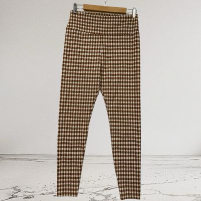 Lou & Grey Check Leggings Women’s Size Medium Fall Brown Super Soft