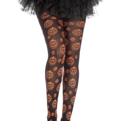 sexy MUSIC LEGS pumpkins JACK-O-LANTERNS halloween OPAQUE tights PANTYHOSE nylon