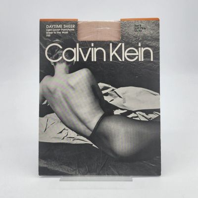 Vtg 1990 Calvin Klein Daytime Sheer Sandal Toe Pantyhose 700 Soft Pink Size B