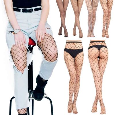 High Waist Pantyhose Fishnet Stockings Mesh Tights Thigh High Socks Sexy Ladies