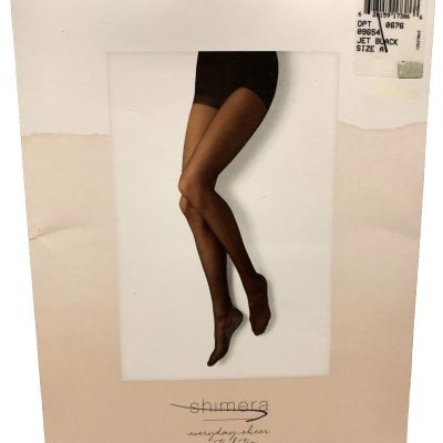 Shimera Everyday Sheer Control Top Nylon Blend Jet Black Panty Hose Women’s Sz A