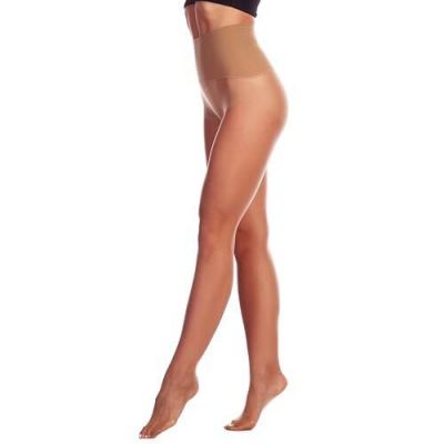 Women's Seamless Control Top Tights 15D, No Seam Medium-Large Dark Skin