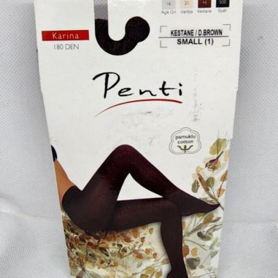 Penti 44 Dark Brown Small #1 Karina 180 Denier Cotton Tights 4419 8699920434419