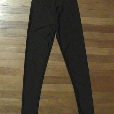 Women's Black Shiny Spandex V Waist Leggings Small/Medium