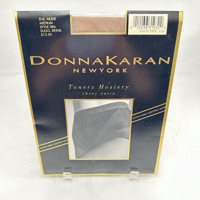 Vtg Donna Karan Toners Hosiery Nude Medium Sheer Satin Extra Control 1990s Nos