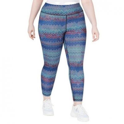 Ideology Womens Plus Size Printed Pull On Leggings-1X