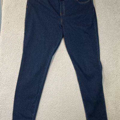 HUE jeggings dark blue size XL stretch mid rise