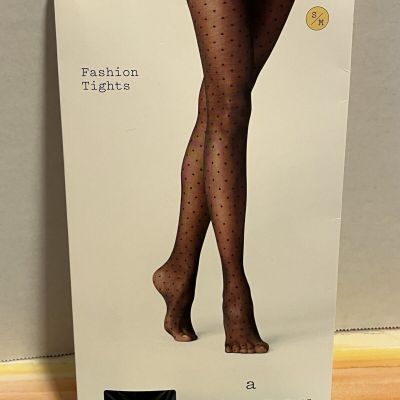 NEW size S/M A New Day polka dot fashion tights Ebony black dotted small medium