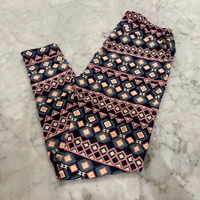 LuLaRoe TC Tall and Curvy Leggings Pink Black Blue Geometric Argyle NWT Soft