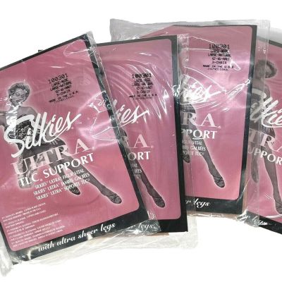 Silkies Ultra TLC Support Pantyhose Ultra Sheer Legs Nude Large 100301 Lot of 4