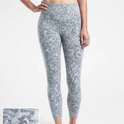 Athleta Leggings Womens Small Petite Blue Elation Textured 7/8 Meadow Snowfall