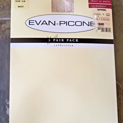 Size C/D (2 Pair) Evan - Picone Sheer to Waist Sheer Leg Sandlefoot Pantyhose