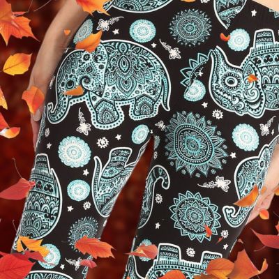 Henna Elephant Buttery Soft Leggings Size Plus Size