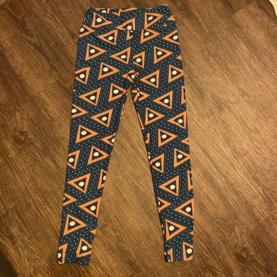 LuLaRoe OS Geometric Triangular Shape Bright Multicolor Leggings ONE SIZE