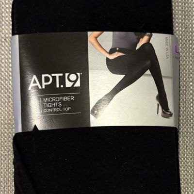 Apt 9 L BLACK Microfiber Control Top Tights: 5’6”-6’ 165-190 lbs • Machine Wash