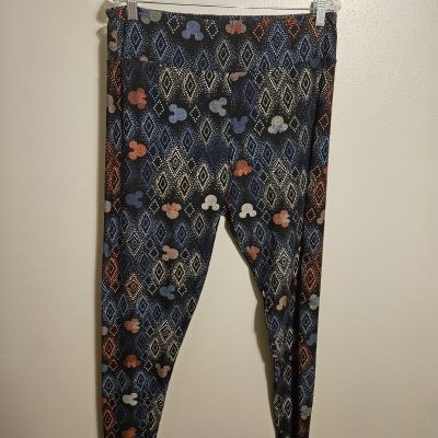 LuLaRoe Womens Disney Mickey Mouse Blue Yellow Bright Fun Leggings Size TC2