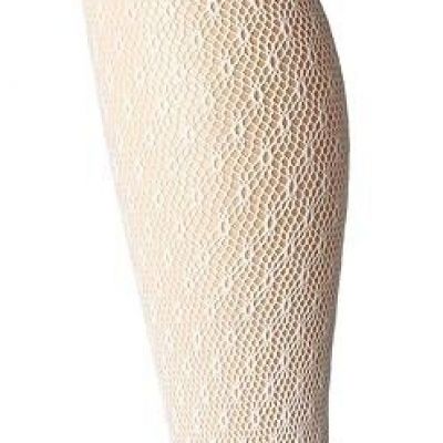 Hanes Womens Hanes Eyelet Net Tights Plaster White Medium 5'3