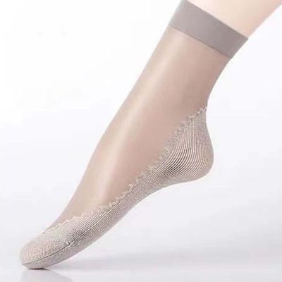 10 Pairs Summer Socks Solid Color Cool See Through Ankle Sock Short