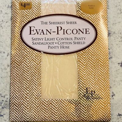 EVAN-PICONE Pantyhose~Size LONG~Color VANILLA Satiny Light Control Sandalfoot