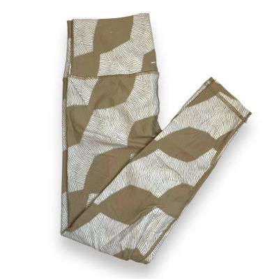 Aerie Tan White Geometric Stripe High-Rise Leggings - Size:M 0234