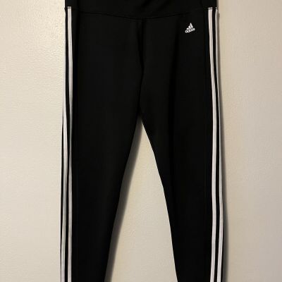 Adidas Leggings Yoga Pants Climalite Women's 3 Stripe Workout Black Size XL