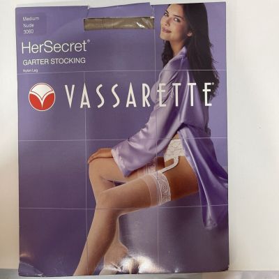 Vassarette Garter Stocking Nylon Leg Style 3060 Nude Medium