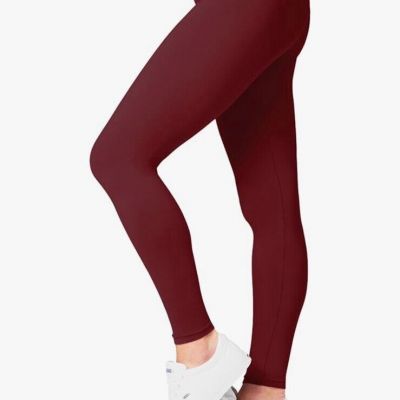 Satina High-waisted Maroon Leggings Plus Size