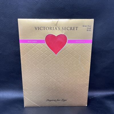 VICTORIA'S SECRET Bristol Red SILKY SHEER  PANTYHOSE SIZE Small