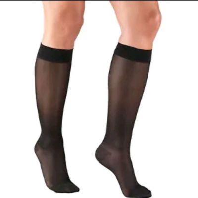 Truform Women's Stockings Knee High Sheer: 15-20 mmHg L BLACK (1773BL-L)......97