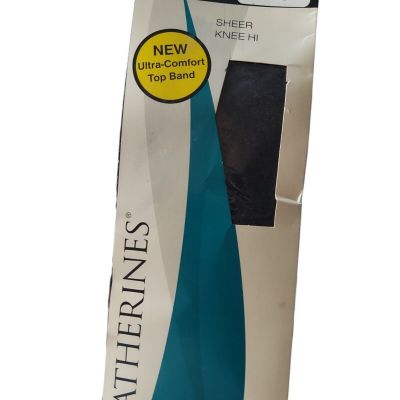 Catherines Sheer Knee High Stockings Pack Of 3 Black Size C/D/E