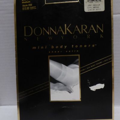 Donna Karan NewYork Sheer Satin Style 252 Pantyhose Dark Brown Medium