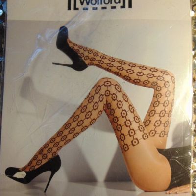 WOLFORD ASTON TIGHTS NEW IN PACKAGE SIZE LARGE BLACK on BLACK EX NEIMAN MARCUS