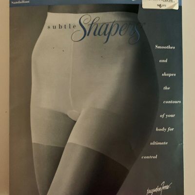 Subtle Shapers Panty Hose QUEEN Size SHORT Off BLACK JC Penney All Over Shaper