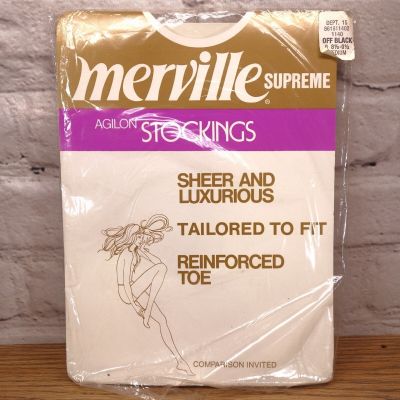 Merville Supreme Size B Medium Off Black Sheer And Luxurious Nylon Stockings