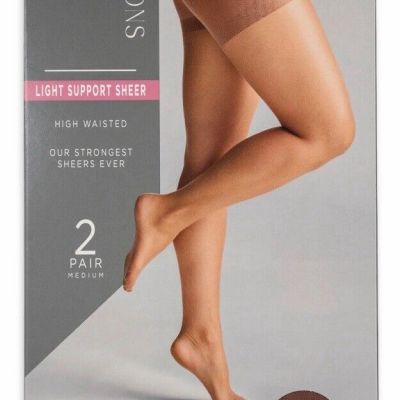 Silk Impressions Pantyhose Light Support Sheer 4 All day 2-Pack XL Cocoa