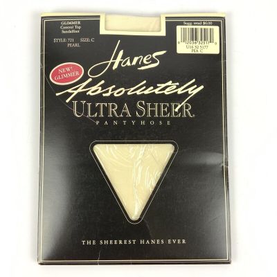 Hanes Absolutely Ultra Sheer Pantyhose Size C Large Pearl Glimmer Control Top