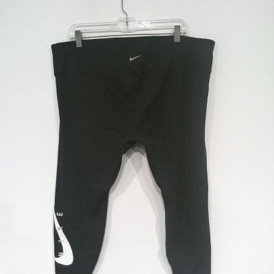 Nike Women's Swoosh Run Tight 7/8 Leggings Plus Size 3X Black Dri-Fit DC6914-010