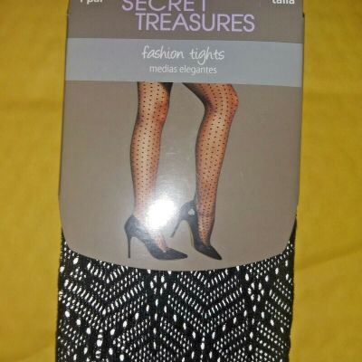 SECRET TREASURES 1 PAIR FASHION TIGHTS SIZE 3 BLACK ST12L