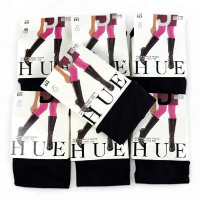 HUE Super Opaque Tights with Control Top Womens Size 1 Solid Black 7 Pairs New