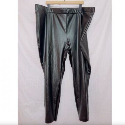 Eloquii NWT Black Faux Leather High Waisted Ankle Skinny Pants size 28