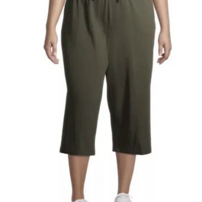 Terra and Sky Women’s Plus Size Knit Sea Turtle Capri Pants 2X (20W-22W) NEW