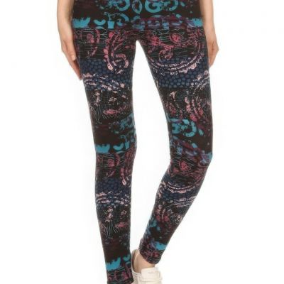 FASHNZFAB Women's 5-inch Long Yoga Style Banded Lined Mixed Pattern Print