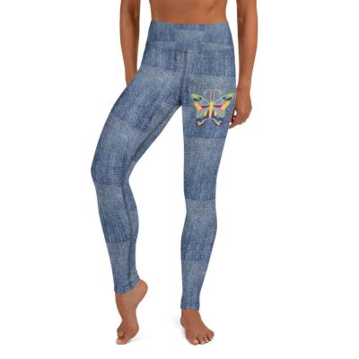 Women's Butterfly Jean Leggings Spring Denim Fashion